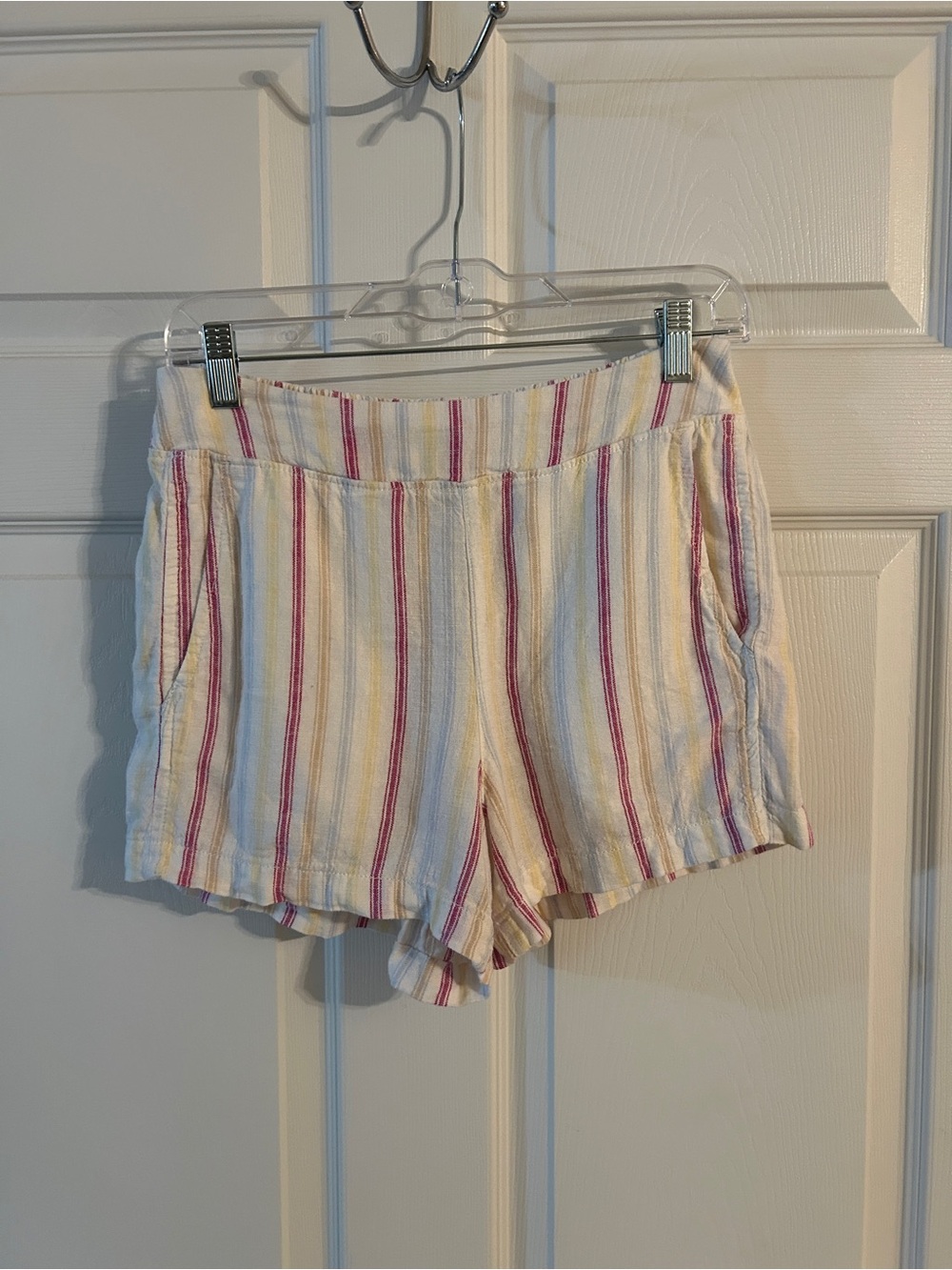 GAP Cream Shorts with Pink and Yellow Stripe Detail